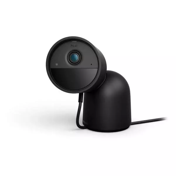 Caméra filaire avec support de bureau - Philips Hue - Secure - HD 1080P - Intérieure ou extérieure - Noir