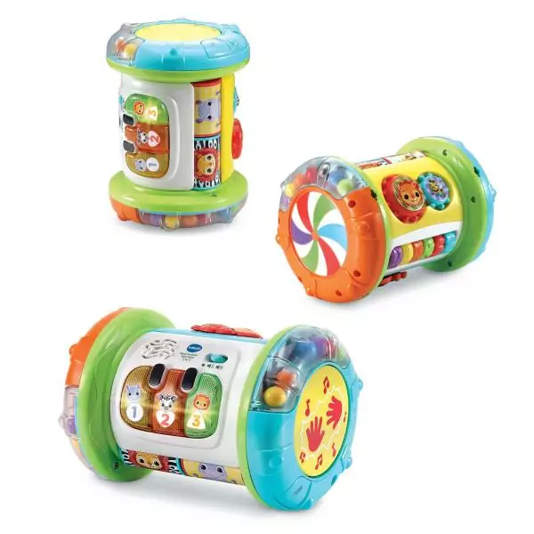 Rouleau d'activités interactif VTECH MAGI ROULEAU TAM-TAM 3 EN 1 pour bébé de 9 a 36 mois - Blanc/Multicolore