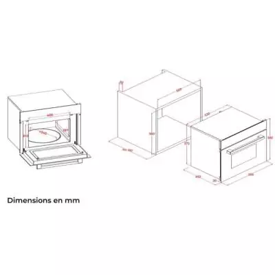 Four micro-ondes encastrable Continental Edison 34L Noir Four micro-ondes encastrable Continental Edison 34L Noir