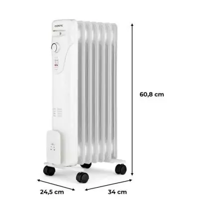 Radiateur électrique bain d'huile 1500W OCEANIC - Puissant et mobile