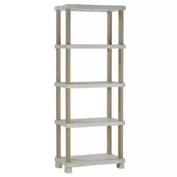 Etagere - PLASTIKEN - Plastique - 70 x 45 x 184 cm - 5 étages - Beige