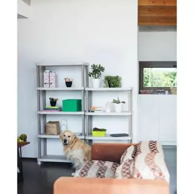 Etagere Plastique 5 étages - Beige - 90 x 45 x 184 cm Etagere Plastique 5 étages - Beige - 90 x 45 x 184 cm