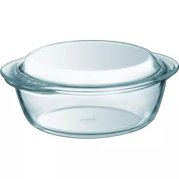 Lot de 2 cocottes - PYREX - Verre - Rond - 2,3 L