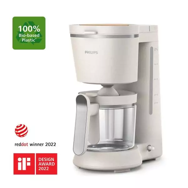 Cafetiere filtre - PHILIPS - HD5120/00 - Collection Eco-Conscious - 1.2L - 1000W - Creme