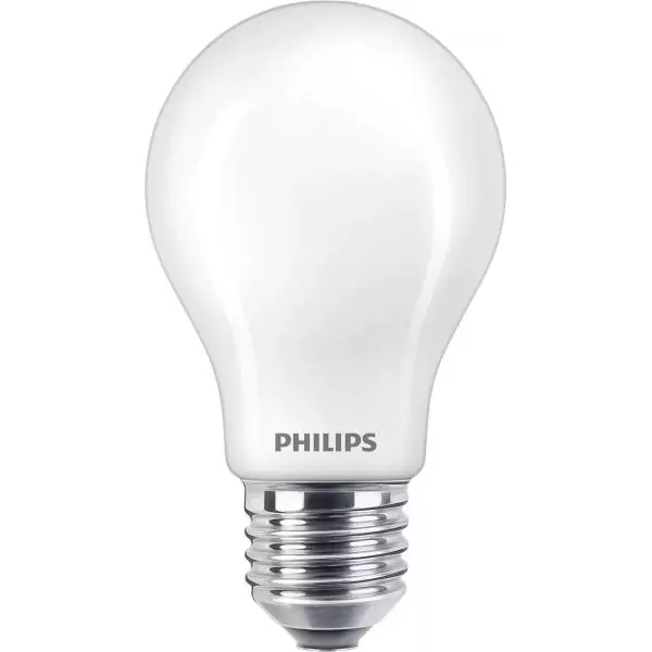 Ampoule standard LED PHILIPS Non dimmable - Verre dépoli - E27 - 60W - Blanc Chaud