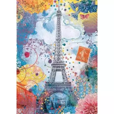 Nathan puzzle 1500 p - Tour Eiffel multicolore