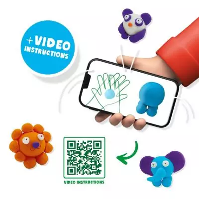 SES Creative Pâte à modeler FunDo - Animaux sauvages (3x90gr-1x40gr)