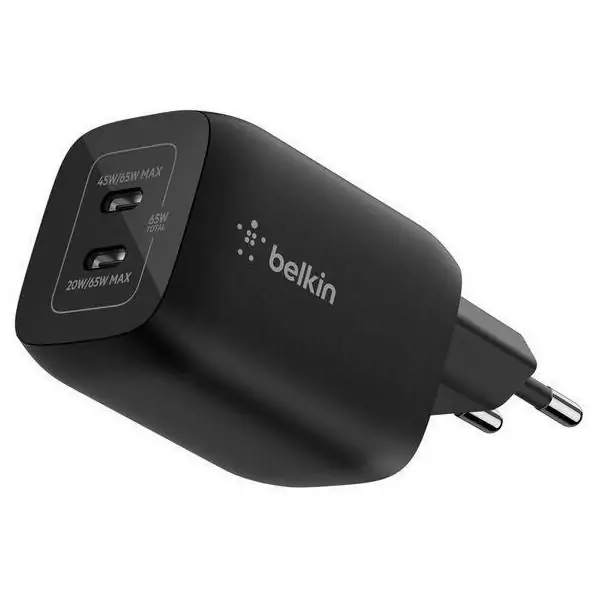 Chargeur secteur double port USB-C - BELKIN - 65 W - Nintendo Switch 2 - Noir
