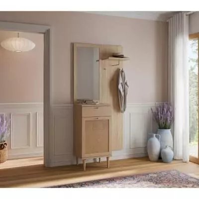 Vestiaire CALASETTA Chene - 1 porte - 1 tiroir - 90,4 x 41,4 x 198 cm