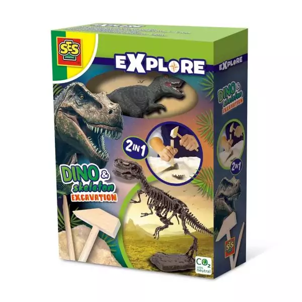 Fouille de dinosaures et de squelettes 2 en 1 - T-rex - SES CREATIVE