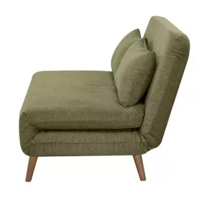 Banquette BZ 2 places - Tissu Vert armé - 130 x 90 x 81 cm