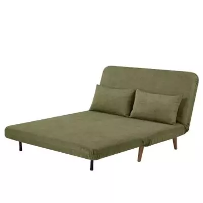 Banquette BZ 2 places - Tissu Vert armé - 130 x 90 x 81 cm