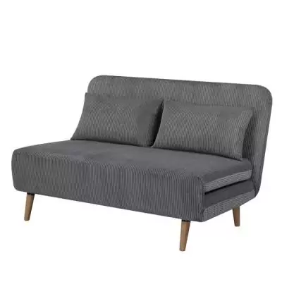 Banquette BZ 2 places Velours Côtelé Gris Clair