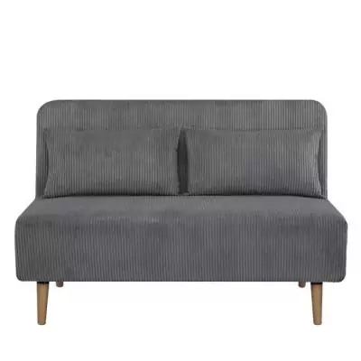 Banquette BZ 2 places Velours Côtelé Gris Clair Banquette BZ 2 places Velours Côtelé Gris Clair