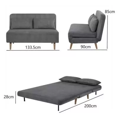 Banquette BZ 2 places Velours Côtelé Gris Clair Banquette BZ 2 places Velours Côtelé Gris Clair