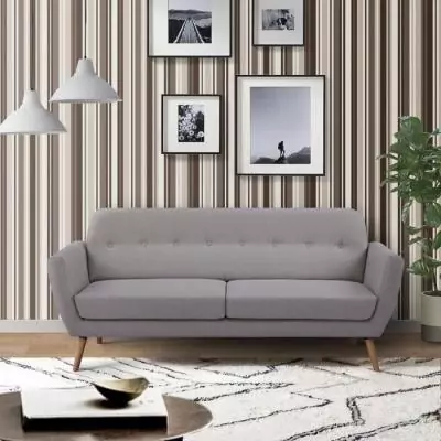 Canapé 3 places LILLY beige - Confort élégant!