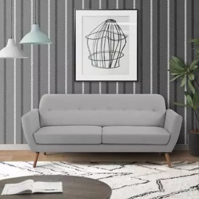 Canapé 3 places LILLY Gris clair SENHO - Confort et style!