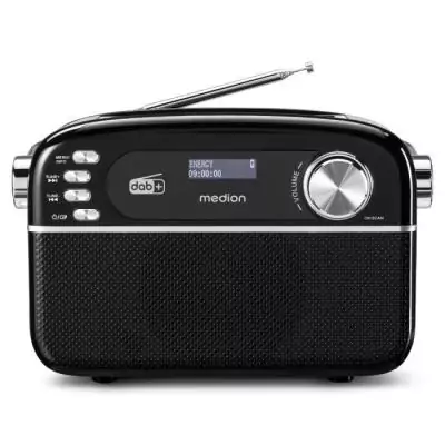 Radio Rétro MEDION DAB/FM Mono 2,5W RMS Noir - FM - Radio CD - Radio Cassette
