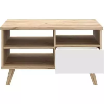 Table basse rectangulaire VANKKA chêne/blanc mat 90 x 60 x 51,8 cm Table basse rectangulaire VANKKA chêne/blanc mat 90 x 60 x 51,8 cm
