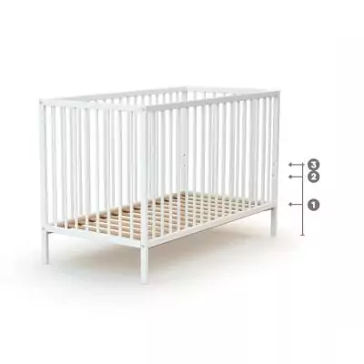 Lit bébé blanc 60 x 120 cm - WEBABY ONE: le confort pour votre enfant