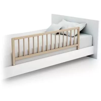 Barriere de lit bébé WEBABY SIDO - 117 cm - Hêtre brut