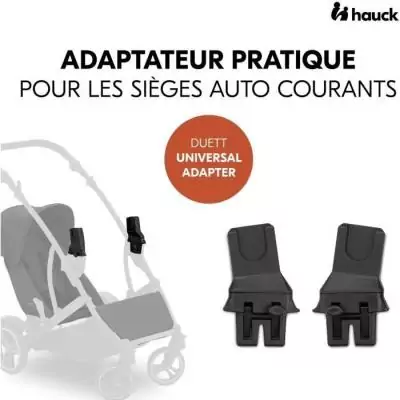 Adaptateurs universels cosy Hauck pour poussette DUETT - Noir Adaptateurs universels cosy Hauck pour poussette DUETT - Noir