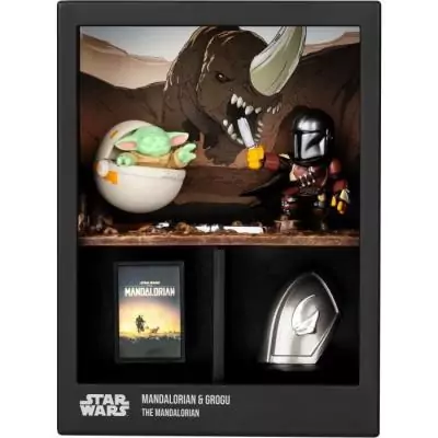 Figurine FANDROP x STAR WARS - Mandalorian & Grogu - Vitrine collector