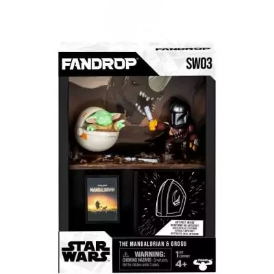 Figurine FANDROP x STAR WARS - Mandalorian & Grogu - Vitrine collector