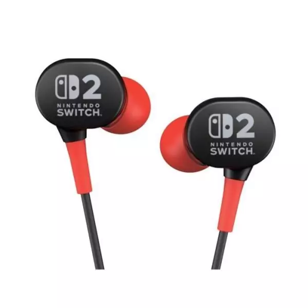 Ecouteurs filaires - Power A - Nintendo Switch 2 - Noir et Rouge