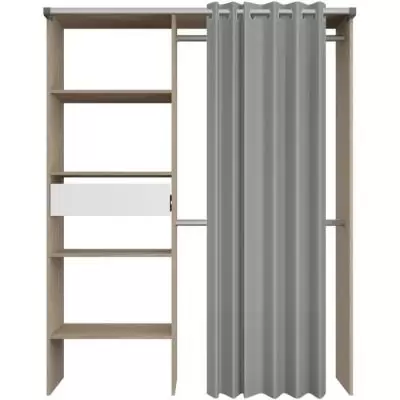 Dressing avec rideau PARISOT GARY Chene Décor - 143,5 x 47,9 x 201,9 cm