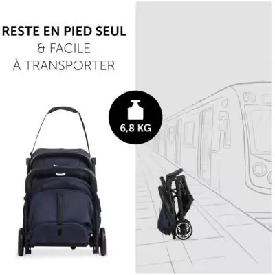 Poussette compacte Hauck Travel N Care - Facile à plier en bleu