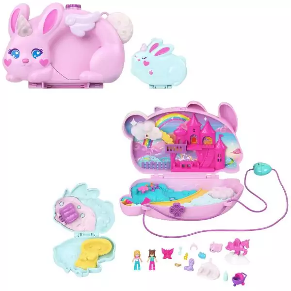 Polly Pocket - Coffret 2 en 1 Lapin - Avec 2 figurines et 12 accessoires - Polly Pocket - JFT88