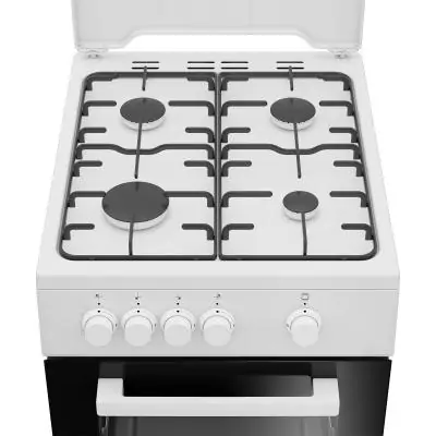 Beko FSG522DWC Cuisinière Gaz Noir, Blanc
