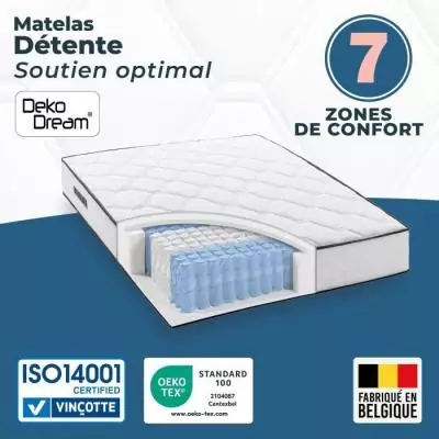 Matelas 180x200 cm 770 ressorts ensachés - Fabriqué en Belgique