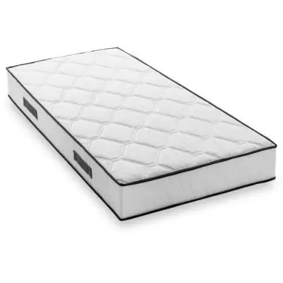 Ensemble matelas sommier 90x190cm 19cm - ressorts ensachés 7 zones - réversible - fabriqué en Belgique
