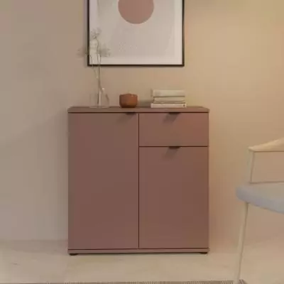 Commode GANYMEDE Terracotta 2 portes 1 tiroir - 80,1 x 34,1 x 82,3 cm