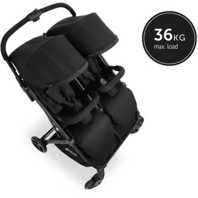 Poussette double Hauck Swift X Duo - Pliage facile - Noir