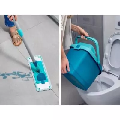 Ensemble de nettoyage sol Leifheit PowerClean 55510 : balai serpillère et seau essoreur 6 L