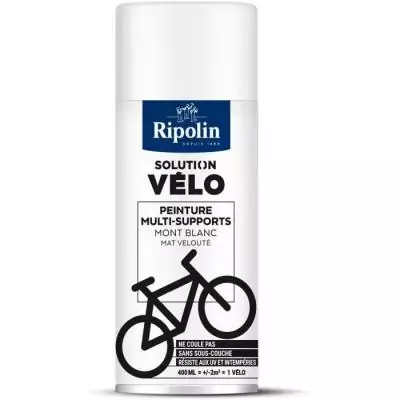 Bombe de peinture RIPOLIN - Solution vélo 0,4L Blanc mat