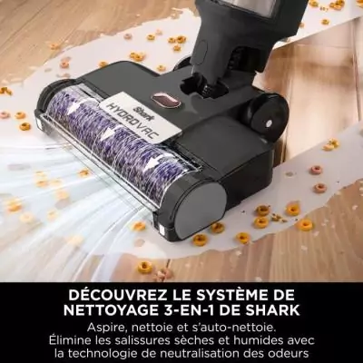 Aspirateur laveur sans fil Shark HydroVac - Brosse rotative antimicrobienne