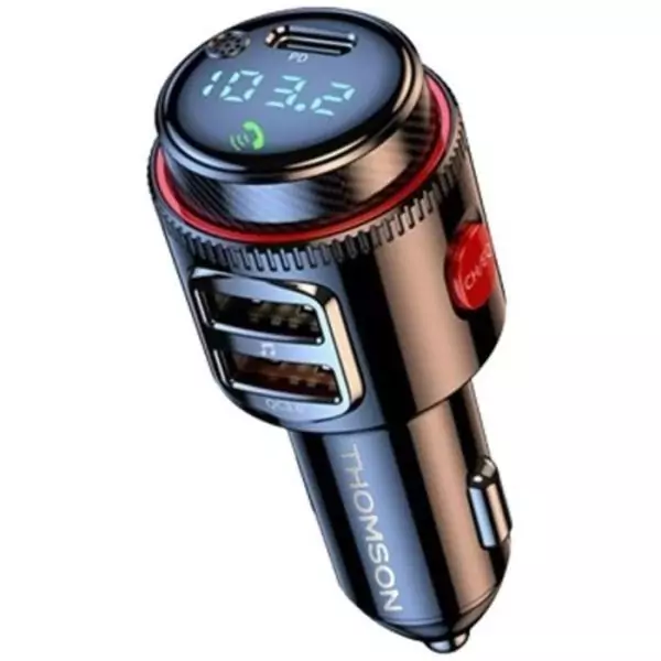 Transmetteur FM bt - THOMSON - 12/24 V - 48 W - QC 3.0 - Led bleu