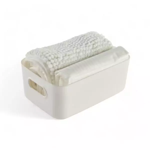 Set de douche - TODAY - UTILITY - Panier, tapis, rideau - White