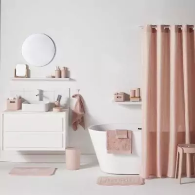 Tapis de bain mémoire de forme - TODAY - UTILITY - Rose 40 x 60 cm