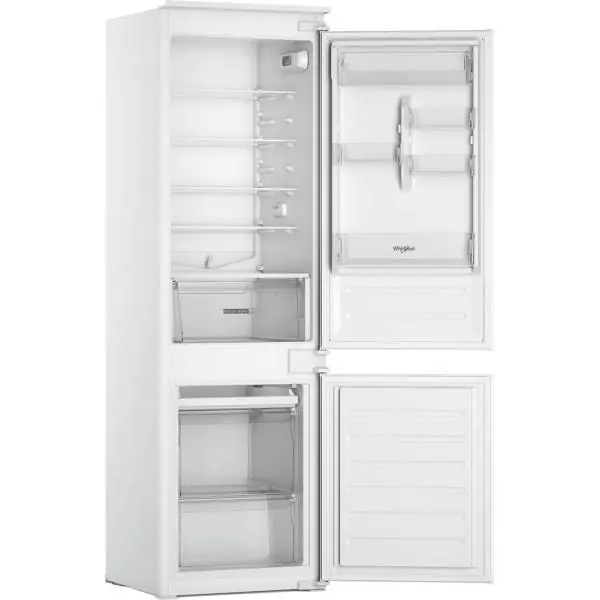 Réfrigérateur combiné - WHIRLPOOL - WHC18D071A1FR - 2 portes - Encastrable - 268 L - Classe E - 54 x 54 x 177 cm - Blanc