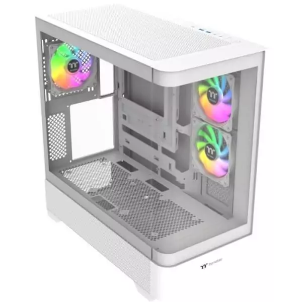 Boîtier PC sans alimentation - THERMALTAKE - View 290 TG ARGB Snow - Moyen tour - Format ATX - 3x120mm A-RGB inclus - Blanc