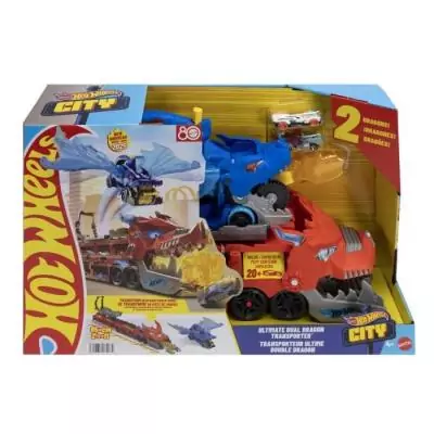 Hot Wheels - Transporteur Dragons 2 en 1 pour des aventures épiques