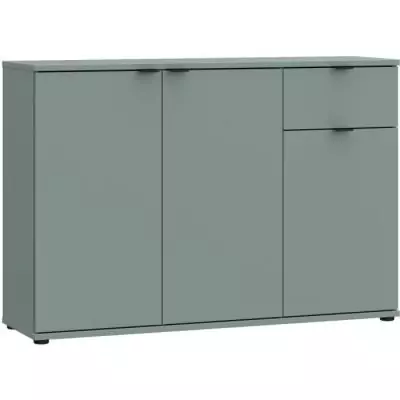 Commode GANYMEDE 3 portes 1 tiroir Sauge 120 cm
