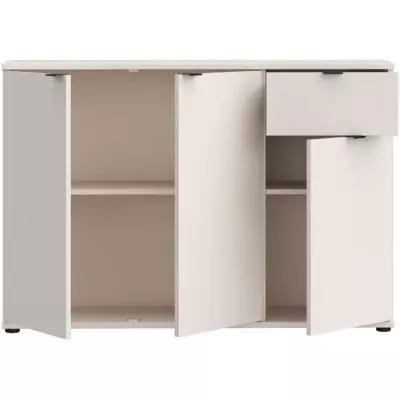 Commode GANYMEDE 3 portes 1 tiroir Sable 119,8 x 34,1 x 82,3 cm