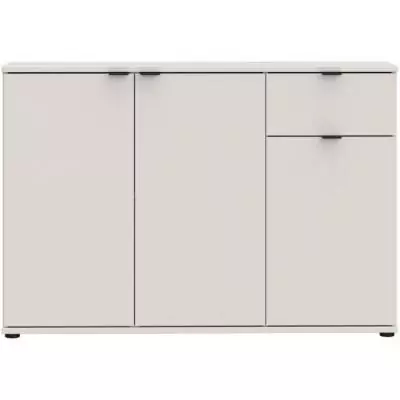 Commode GANYMEDE 3 portes 1 tiroir Sable 119,8 x 34,1 x 82,3 cm
