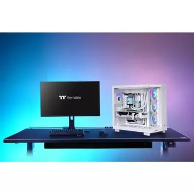 Boîtier PC sans alimentation - THERMALTAKE - View 380 XL TG ARGB Snow - Moyen tour - Format ATX - 4x120mm A-RGB inclus - Blanc